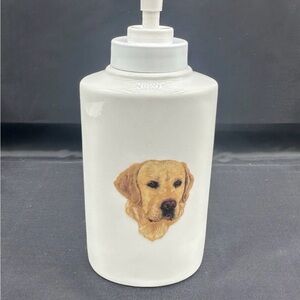 Dog Soap Dispenser Ceramic Pump Angler’s Expressions 2000 Dann Jacobus Art